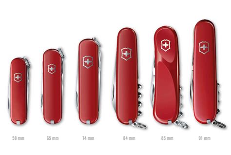 swiss army knife size chart.